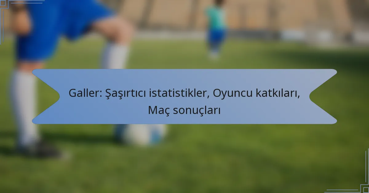 Galler: Şaşırtıcı istatistikler, Oyuncu katkıları, Maç sonuçları